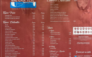 Casa Pepe menu