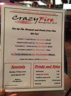 Crazy Fire Mongolian Grill menu