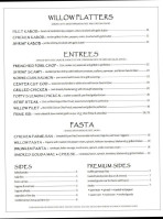 Willow Bistro menu