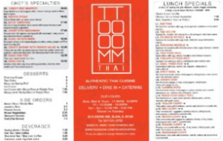 Toom Toom Thai menu