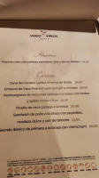 Vago Vinos menu