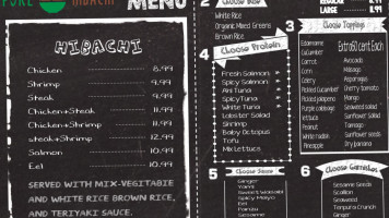 Poke Hibachi menu