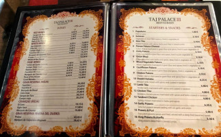 Taj Palace menu