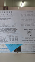 Wilkes -b-q menu