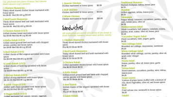 Zait Bistro menu