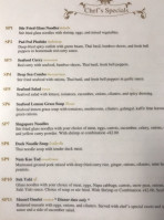 Pad Thai menu