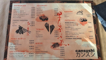 Cansushi menu