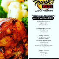 Frank’s Weiler’s Deli Catering menu