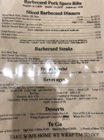 Barney's Hickory Pit menu