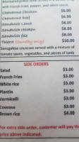 Chez Rama Senegalese Cuisine menu