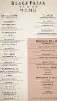 Black Friar Pub menu