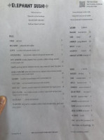 Elephant Sushi menu