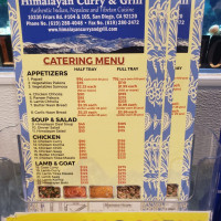 Himalayan Curry And Grill menu