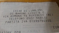 Chiar Di Luna menu