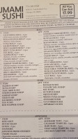 Umami Sushi menu