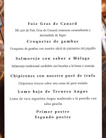 Palangreros menu