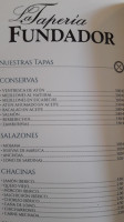 La Taperia Fundador menu