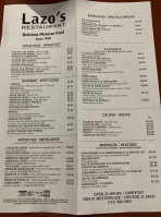 Arturo's Tacos menu