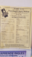 Maryland Fried Chicken menu