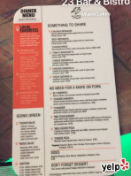 23 Bistro menu