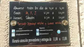 Los Sentidos menu