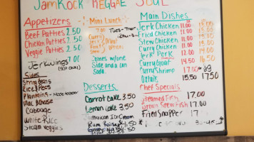 Jamrock Reggae Soul menu