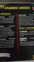 Asadero Orkees menu