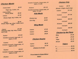 Brown's menu