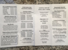 Goffle Road Poultry Farm menu