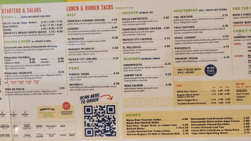 Tacodeli North menu