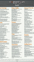 Starwood Cafe menu