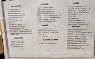 Asador Ibaiondo menu