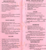 La Esquina Mexican menu