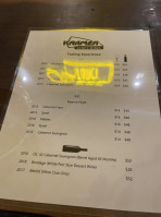 Kramer Estate Wines menu