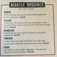 Palisades menu