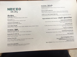 Necio Mexican Kitchen menu