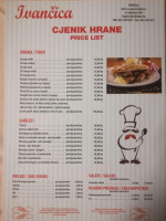 Ivančica menu