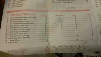 Chopstick menu