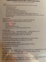 Grandmas Mexican Resturant menu