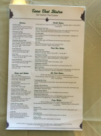 Tana Thai Bistro menu