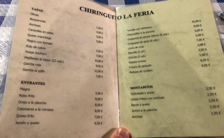 Chiringuito Paseo De La Feria menu