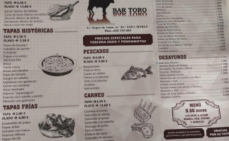 Toro menu