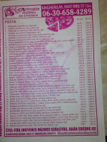 Atlantisz Pizzeria menu