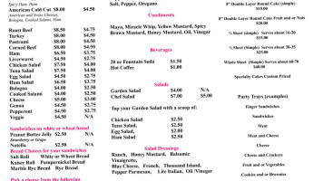 Main Street Deli menu