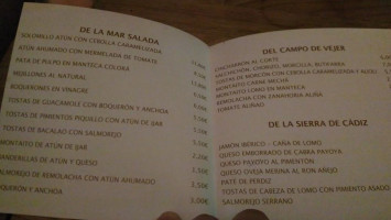 La Ventana. Taberna menu