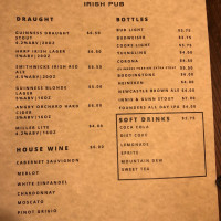 The Cottage Irish Pub menu