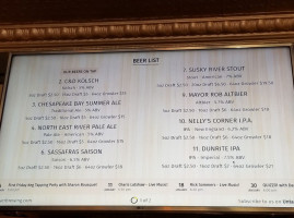 Elk River Brewing Company menu