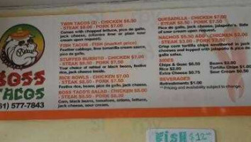 Boss Tacos menu