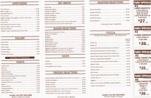 Dante's Pizza menu