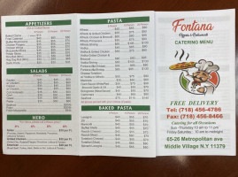 Fontana Pizzeria menu